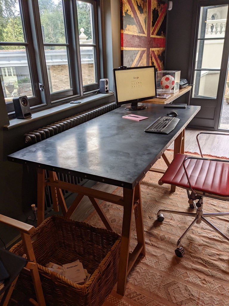 Shabby Dark Zinc Patina Office Work Desk Top john rutter Flickr