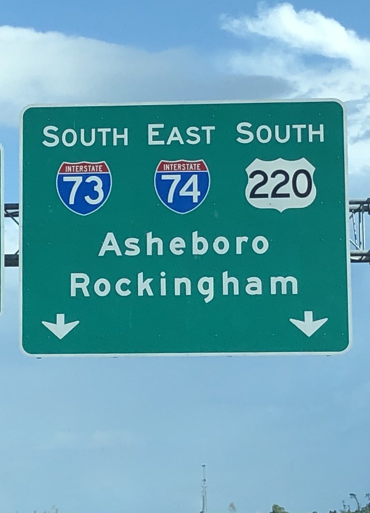 Overhead sign I73/I74/US 220 Asheboro, NC Daniel Westfall Flickr