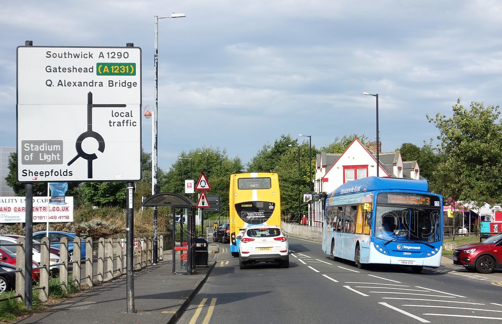 Stagecoach buses on Southwick Road, Sunderland, 2021 Flickr