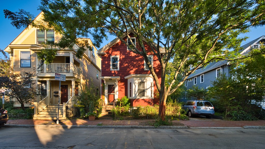 Sunlit houses on Acorn Street In Cambridgeport, MA Chris Rycroft Flickr