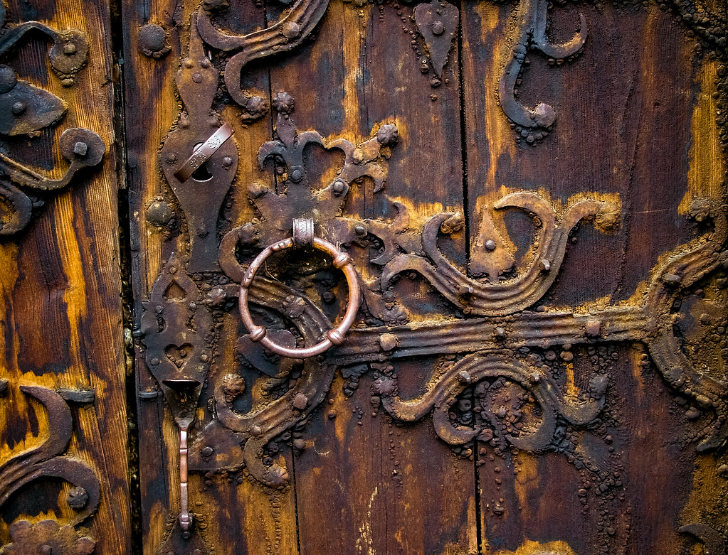 Door ornaments in Bro Church, Gotland Metal ornaments on a… Flickr