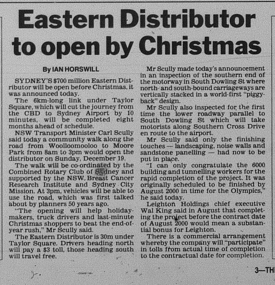 Eastern Distributor October 13 1999 daily telegraph 3 Flickr