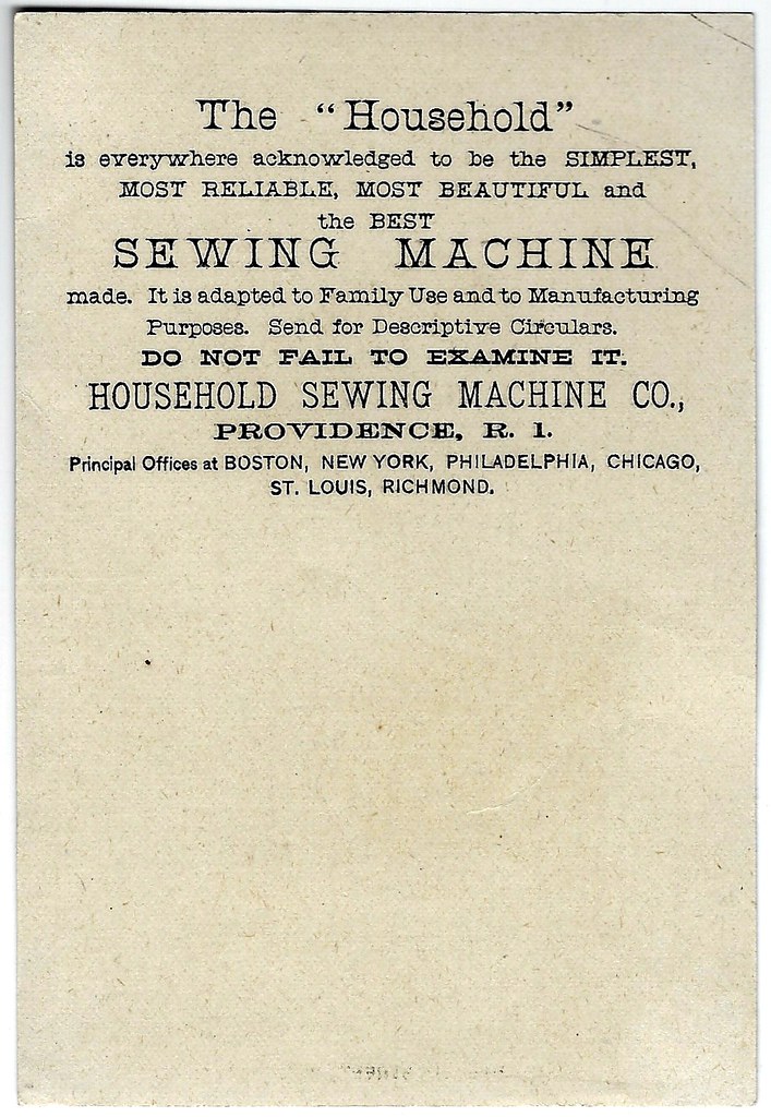 Household Sewing Machine Co. Providence, R.I. Trade Card R… Flickr
