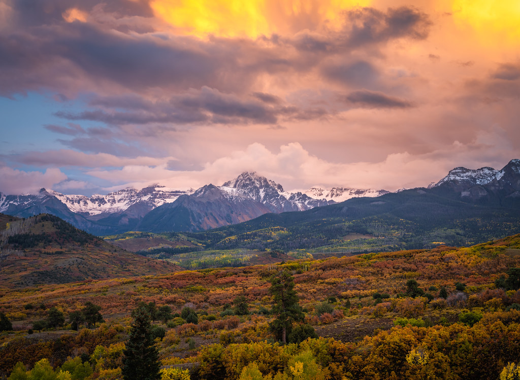 Ridgway Colorado Autumn Colors Snow Stormy Moody Weather Fall Foliage