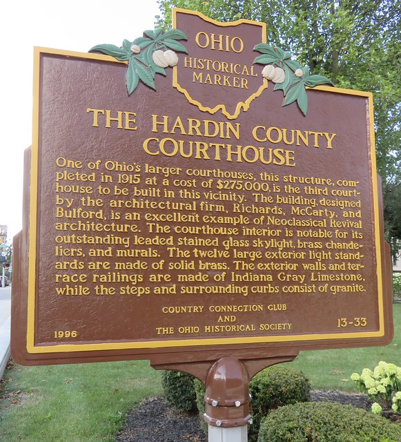 Hardin County Courthouse Marker (Kenton, Ohio) a photo on Flickriver