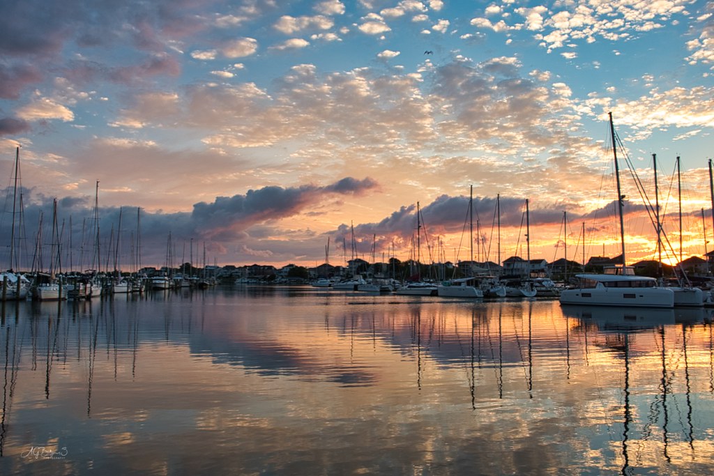 The View from Our Anchorage Sunrise at Salt Ponds, Hampton… Flickr
