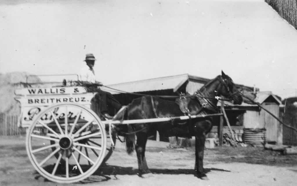 Wallis and Breitkreuz, Bakers, horse drawn delivery cart, Charters