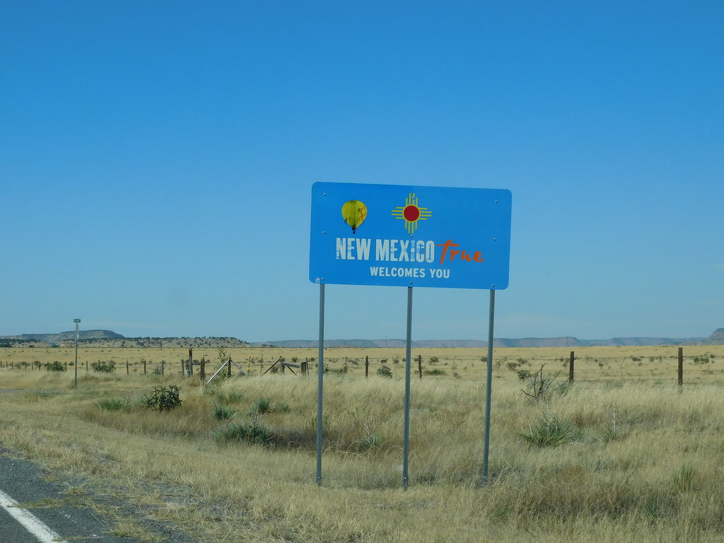 New Mexico State Line NM Hwy 456 leaving Kenton Oklahoma. Flickr