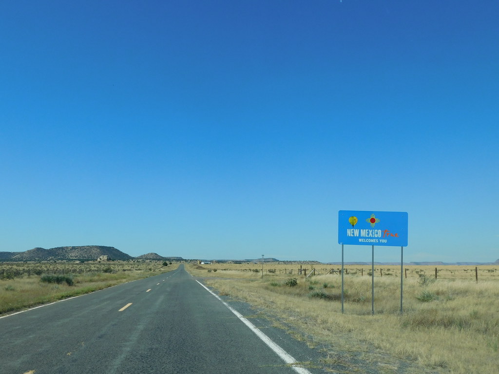 New Mexico State Line NM Hwy 456 leaving Kenton Oklahoma. Flickr