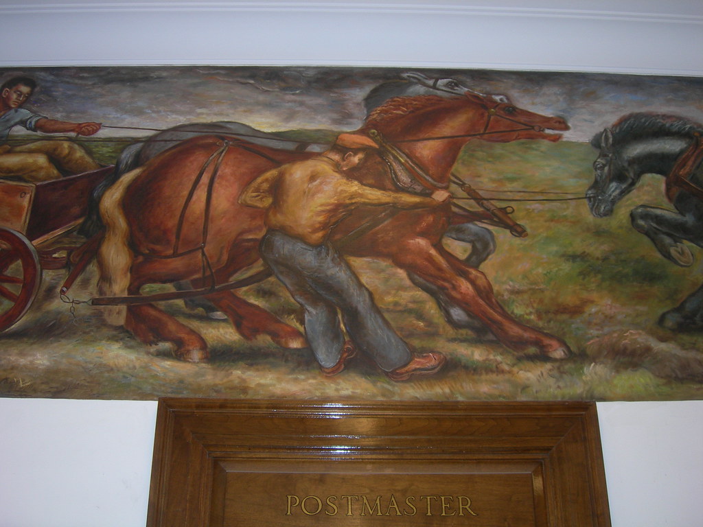 New Hampton Iowa Post Office Mural Detail New Deal mural e… Flickr