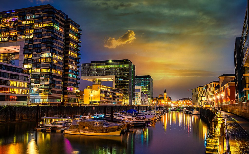 Rheinau Yachthafen Köln Abends im Winter in der Nähe des S… Flickr