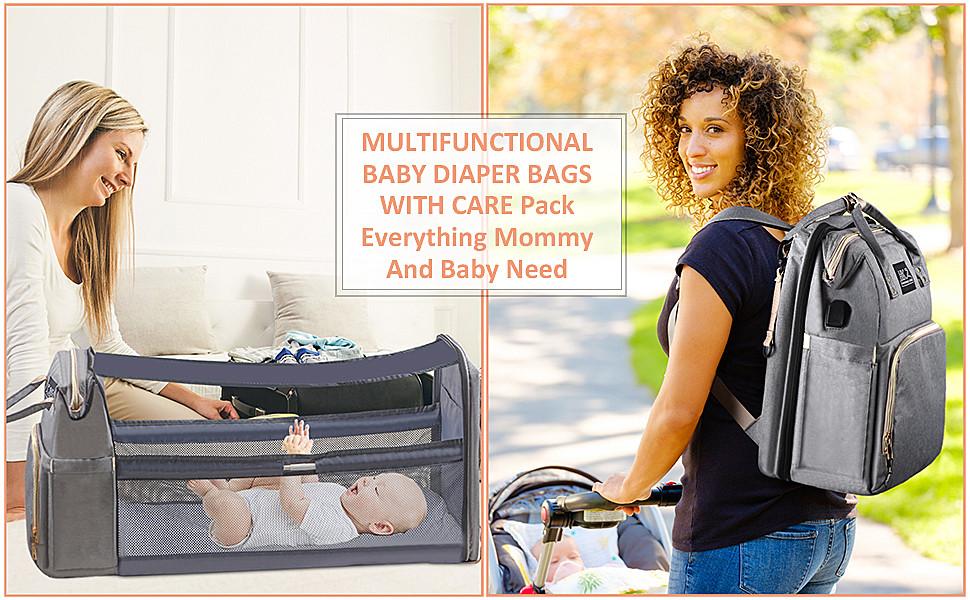 Diaper Bag Backpack Expandable Baby Portable Bed With Chan… Flickr