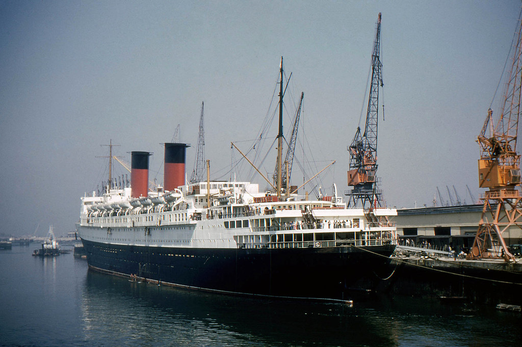 The famous liner Ile de France, 1950s From a Kodachrome sl… Flickr