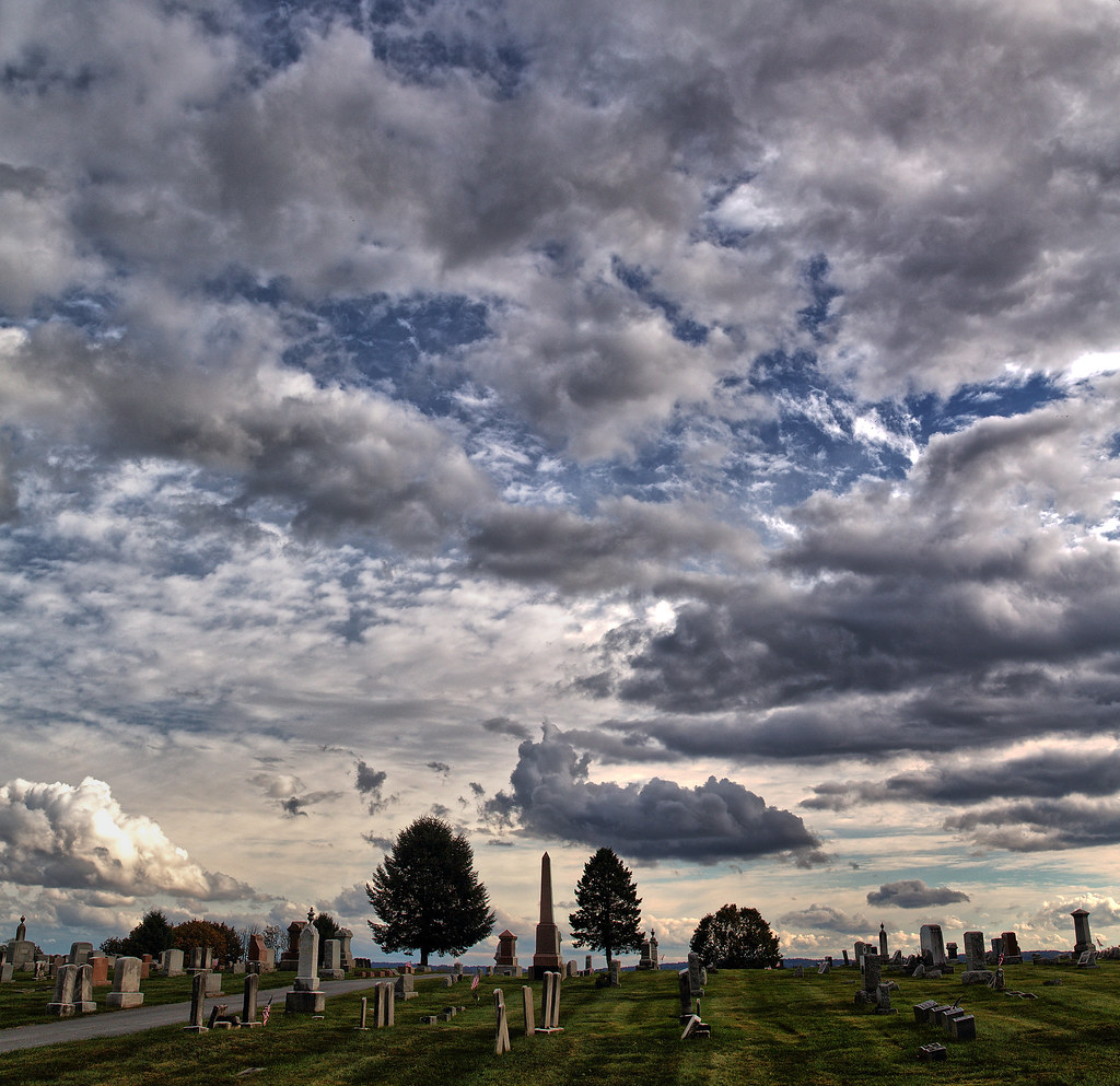 Dramatic sky Gravel Hill Cemetery. Palmyra, PA Timothy Kreider Flickr