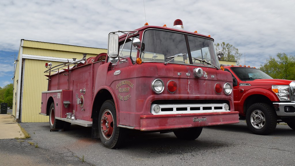 Vintage Seagrave fire truck at Churchville Volunteer Fire … Flickr