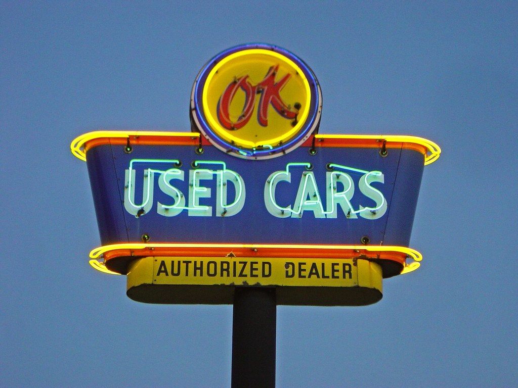 OK Used Cars Sign The classic neon sign in Kingman. Ruth Hara Flickr