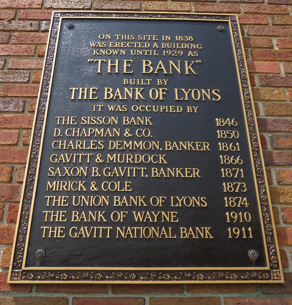 Gavitt National Bank of Lyons Plaque (Lyons, New York) Flickr