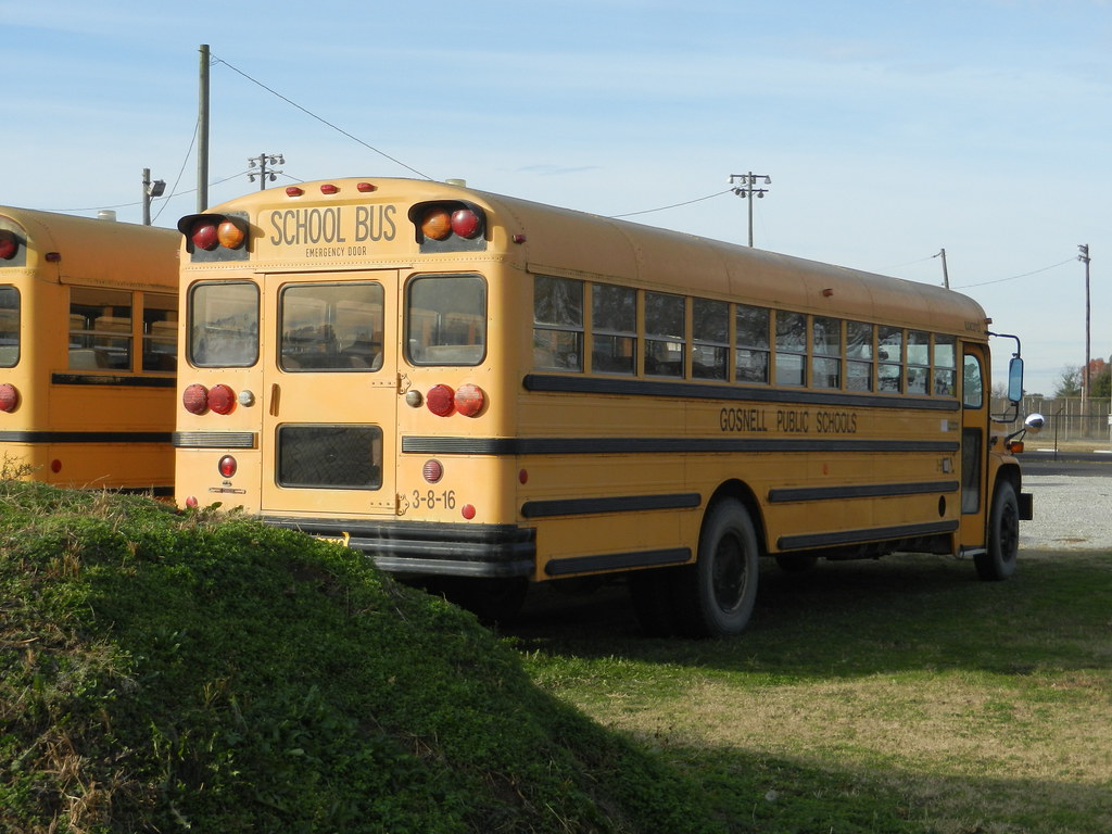 Gosnell Public Schools 3816 (2) Bus lot Gosnell, AR. Flickr