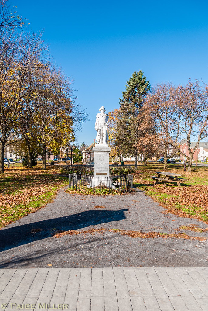 Clyde, NY statue of Washington in park Paige Miller Flickr