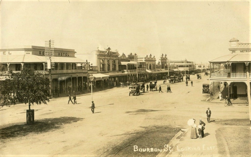 Bourbon (Bourbong) Street, Bundaberg, Qld circa 1915 a photo on