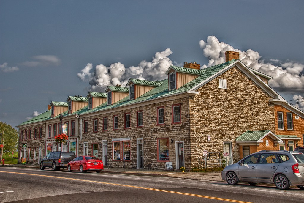 Prescott Ontario Canada Early Stone Row Buildings Riverfront View Rentals 165 King