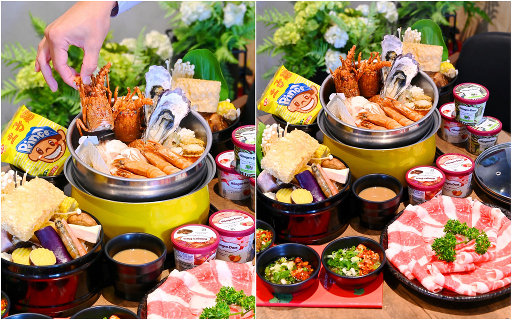 上尚坊精緻鍋物_台中太平：雙人海陸龍蝦蒸煮鍋份量十足/哈根達斯冰淇淋＋六種海鮮＋大肉盤好飽