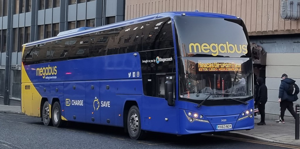 Megabus Volvo B11RT Plaxton Elite I YX63 NGY seen at Newca… Flickr
