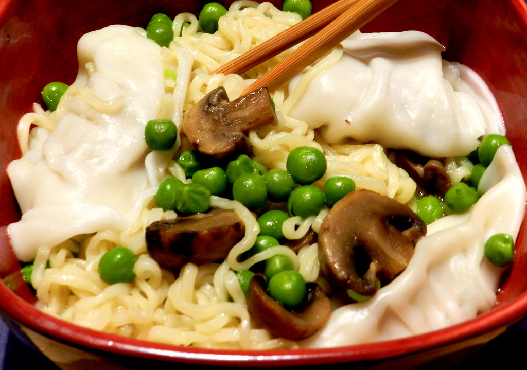 Bowl of Noodles and Dumplings. strippedcats Flickr