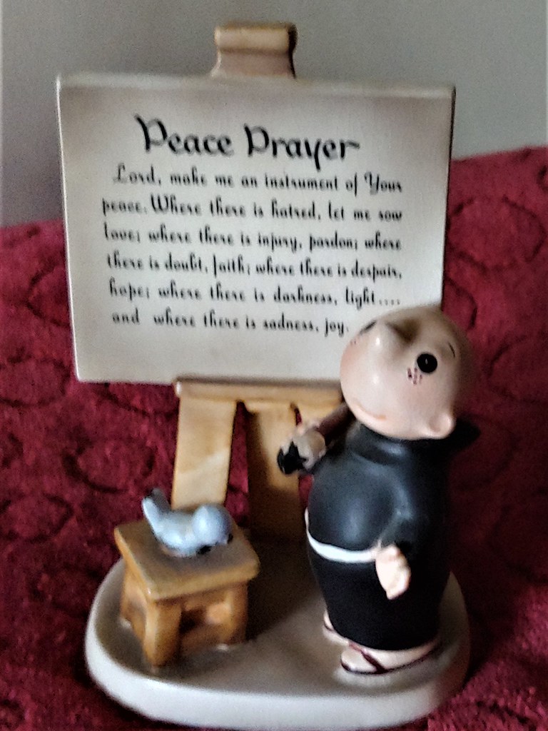 Brother Juniper figurine with St. Francis Peace Prayer Flickr