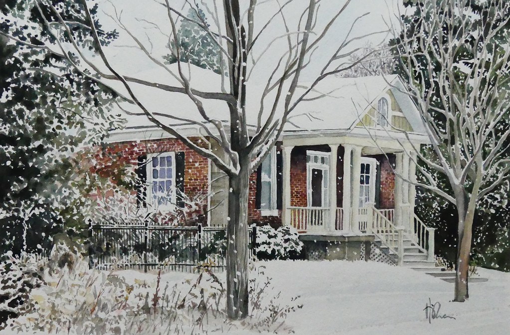 Street house watercolour This was a commission do… Flickr