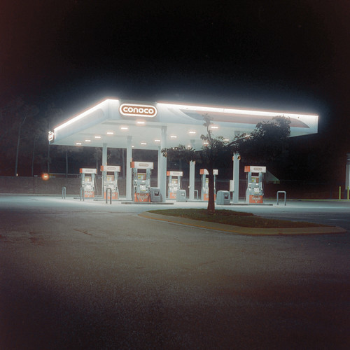 Gas station at night. Medium format cinestill 800 film on … Flickr