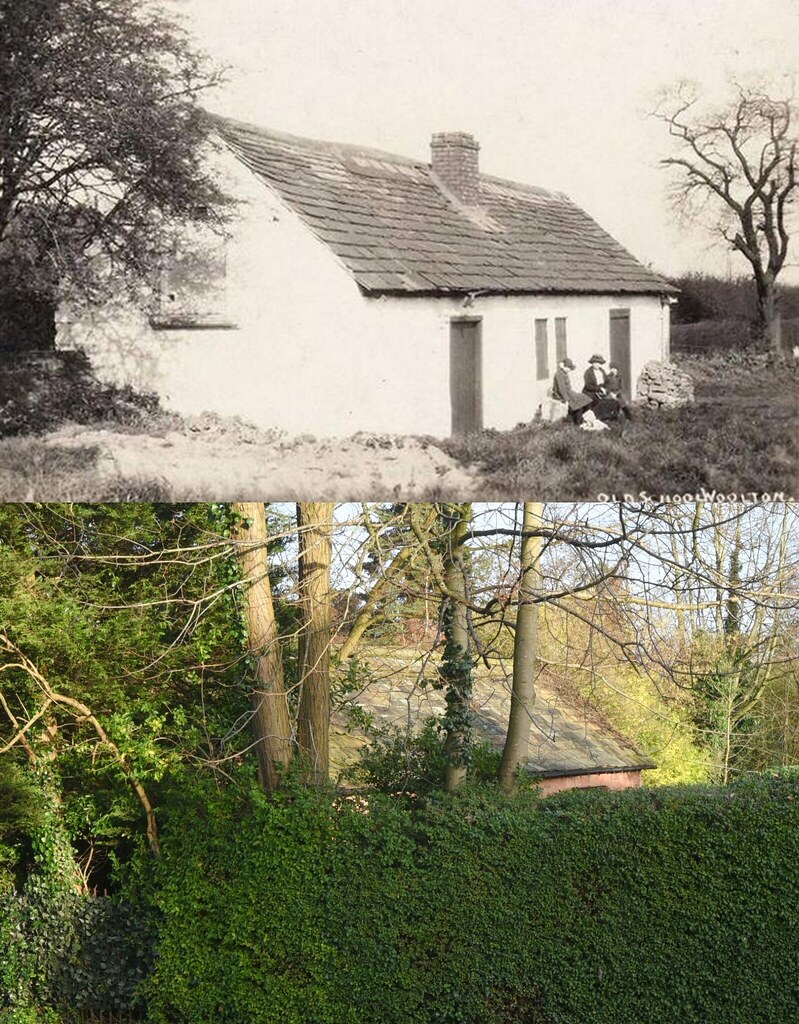 The Old School, School Lane, Woolton, 1920 and 2021 Flickr