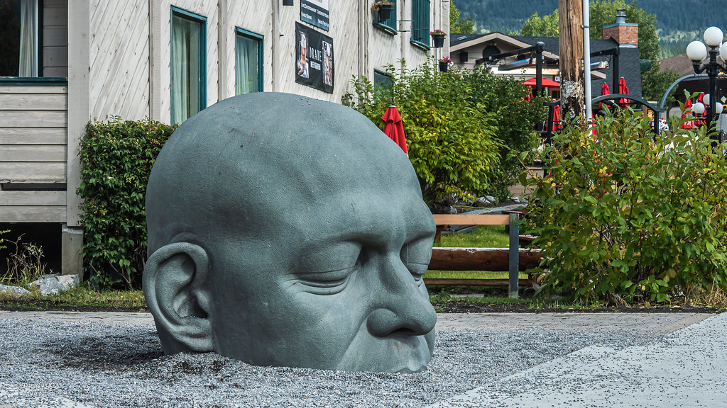 Big Head Sculpture, Spring Creek, Canmore, Alberta, Canada… Flickr