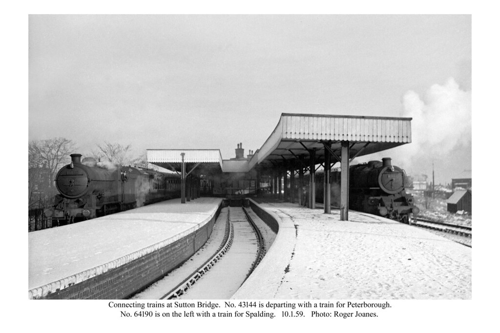 Sutton Bridge. Connecting trains. 10.1.59 Roger Joanes Flickr