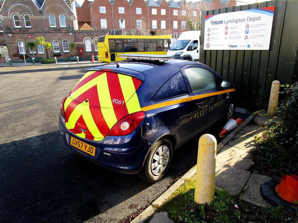 At Lymington Garage next to the station is Morebus service… Flickr