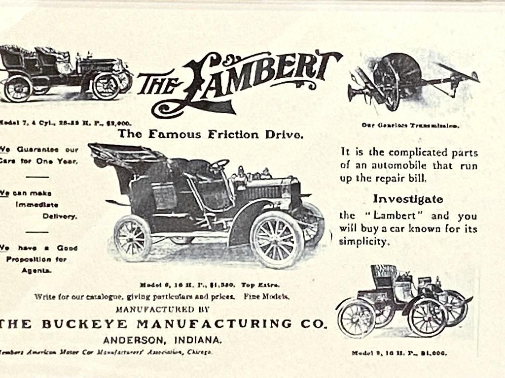 Lambert car advert of 1906 Devised by automotive pioneer J… Flickr