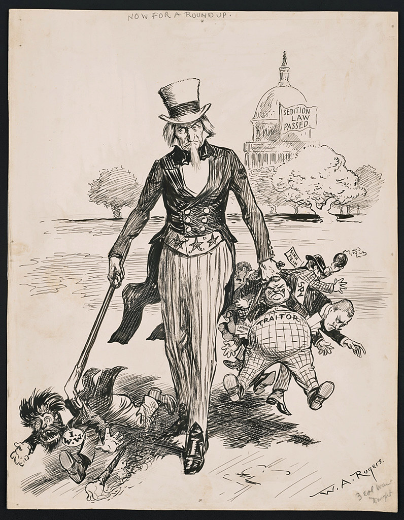 War hysteria captured in Rogers’ drawing 1918 This drawin… Flickr