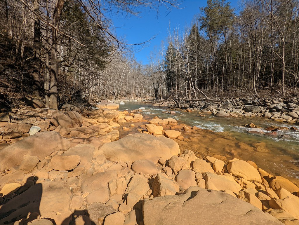 Acid mine drainage, East Fork Obey River, Fentress County, Tennessee