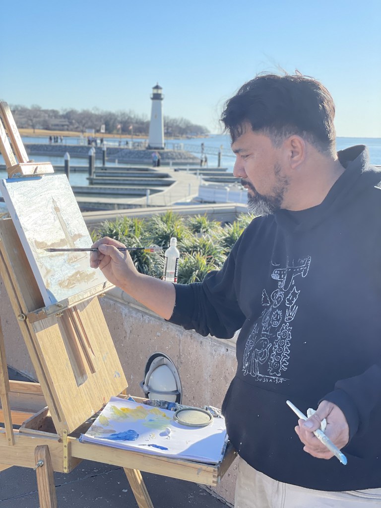 Jerrel Sustaita Painting at the Harbor in Rockwall Texas Flickr