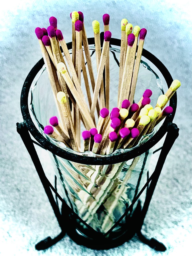 Matches Long stick matches in a glass and iron Hurricane … Flickr