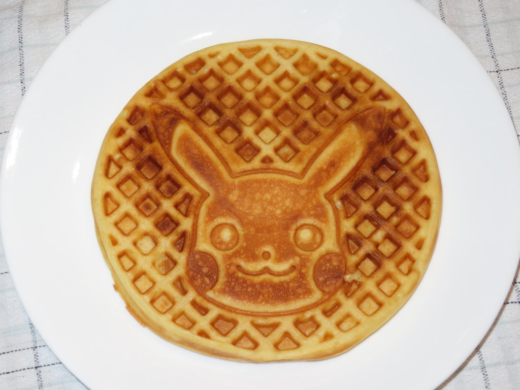 My first ever Pikachu Waffle! Bought a Pikachu Waffle Iron… Flickr