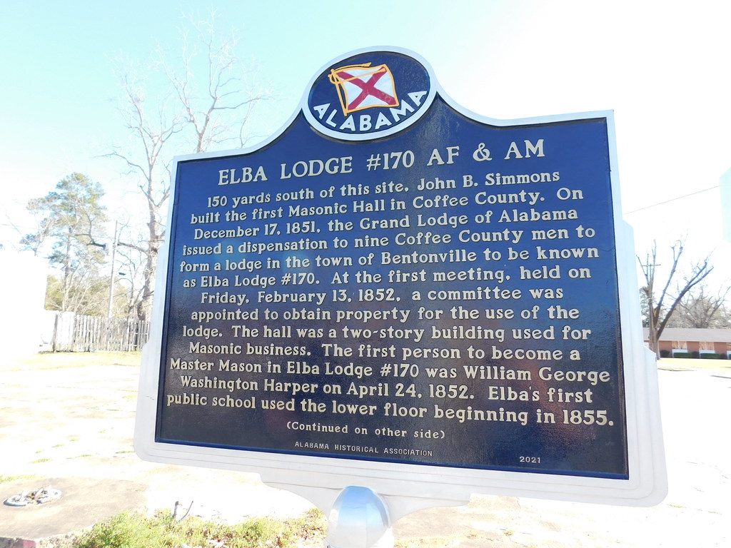 Elba Lodge 170 AF & AM Historic Marker Elba, Alabama Jimmy Emerson