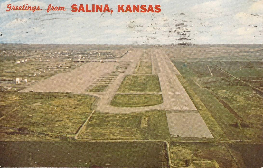 Salina Municipal Airport (SLN) postcard circa early 1970… Flickr