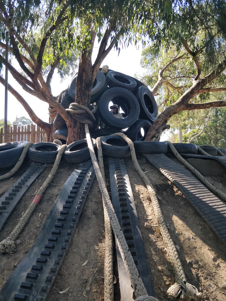 Julia inside tyre dome CERES, Brunswick East Alpha Flickr