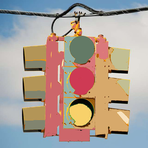 Mushroom Stoplight This image uses only a palette of color… Flickr