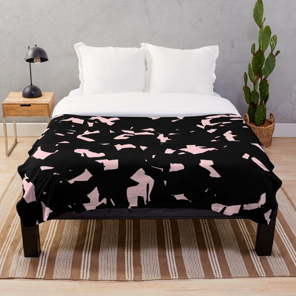 Throw Blanket Millennial Pink Color and Black Camo Pattern… Flickr