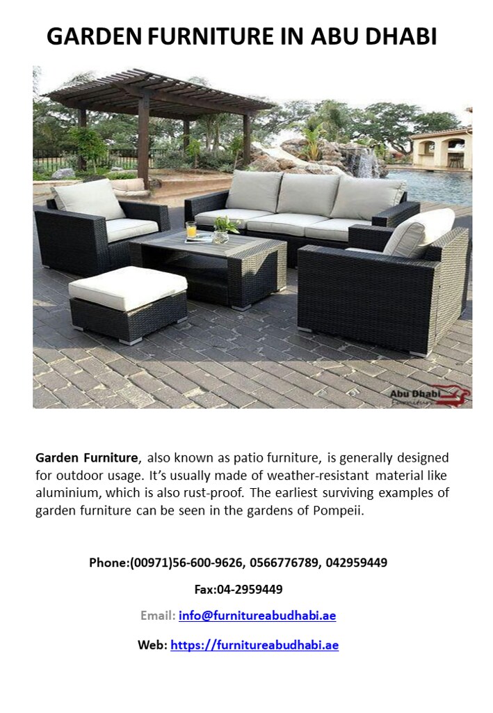 GARDEN FURNITURE IN ABU DHABI Garden Furniture, also known… Flickr