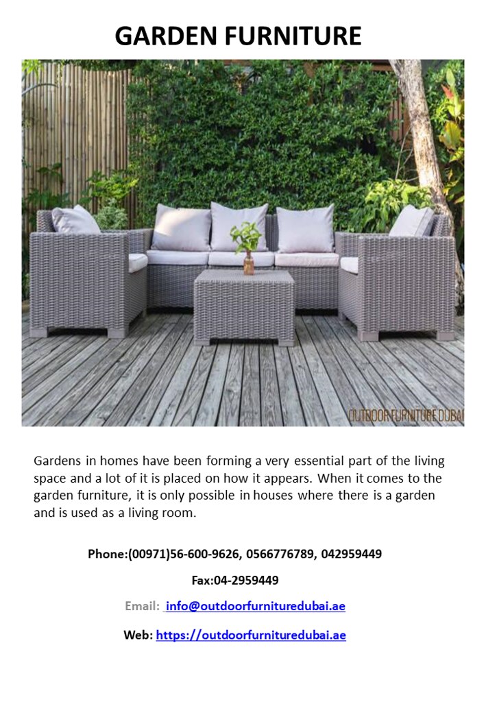 GARDEN FURNITURE Gardens in homes have been forming a very… Flickr