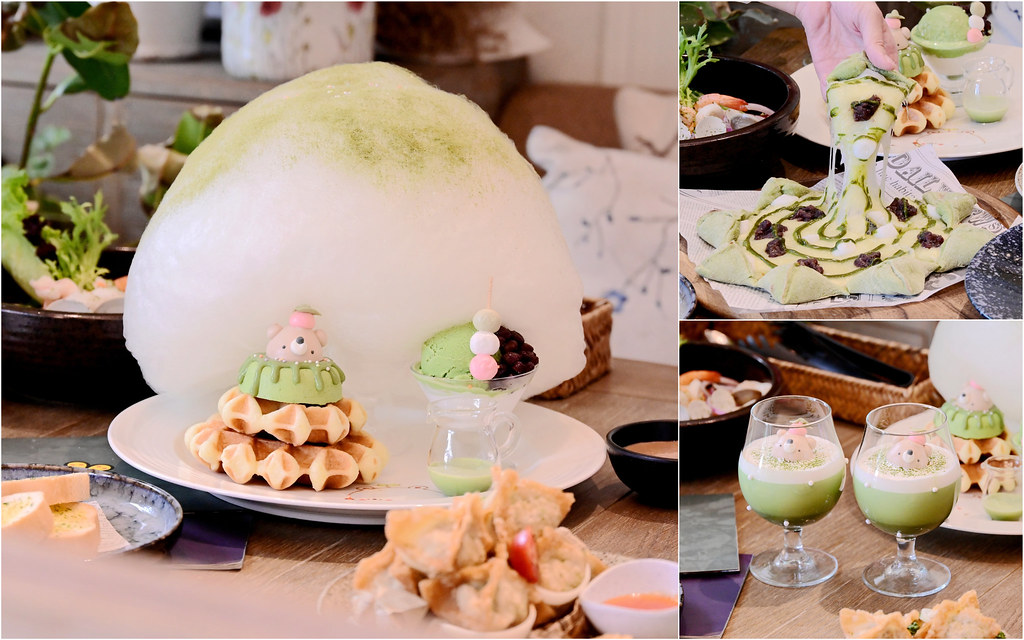 雛菊見│台中南屯店：超美森林系抹茶甜點/萌翻小熊棉花糖鬆餅必打卡/網評4.8超高分推薦