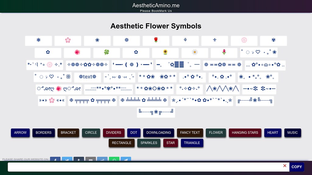 Flower Symbols • `¨ `•.¸ Aesthetic Flower sy… Flickr